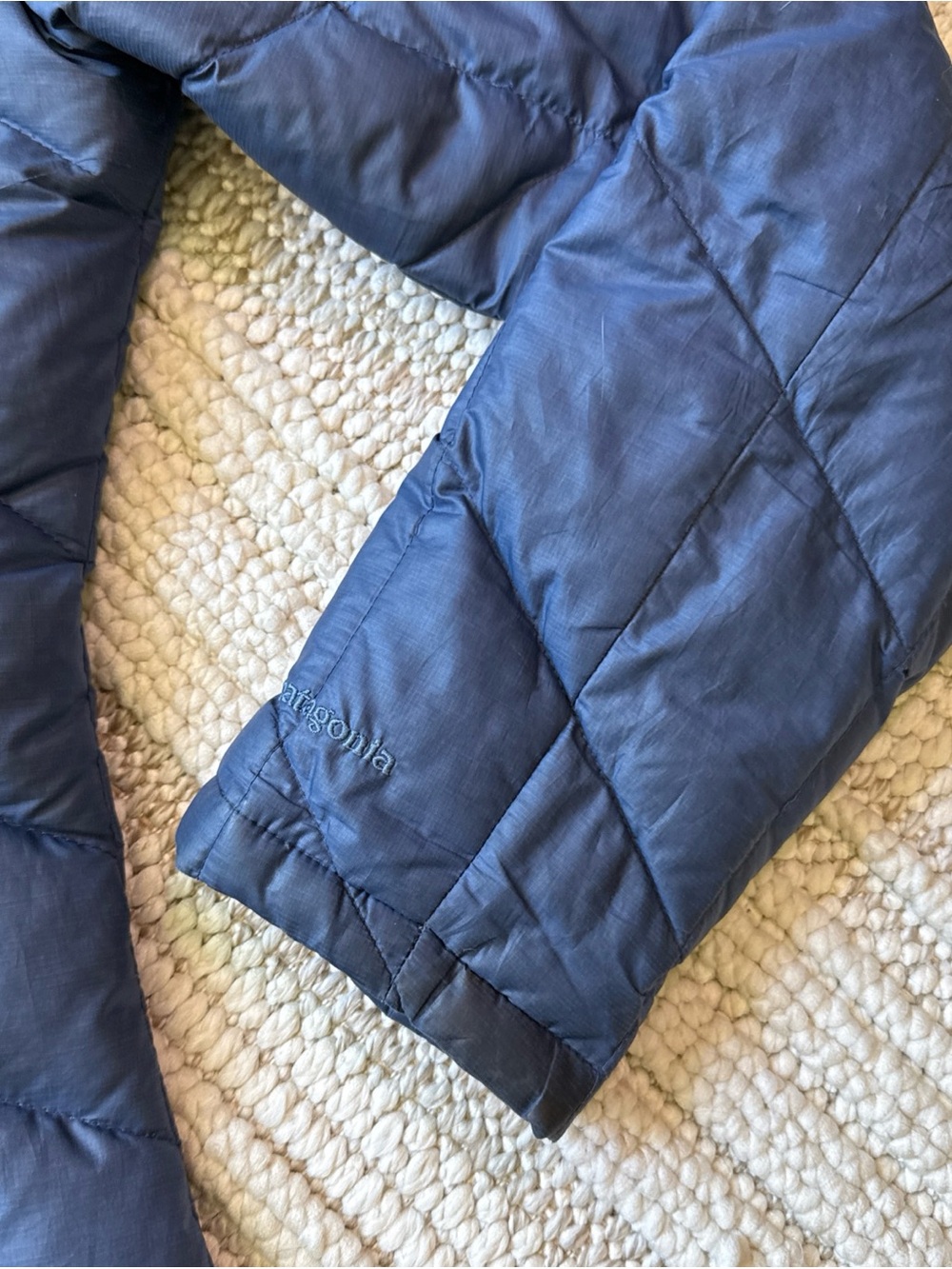Patagonia Womans Tres Parka Goose Down Women’s Large Navy Blue Jacket Read Desc - Picture 7 of 16